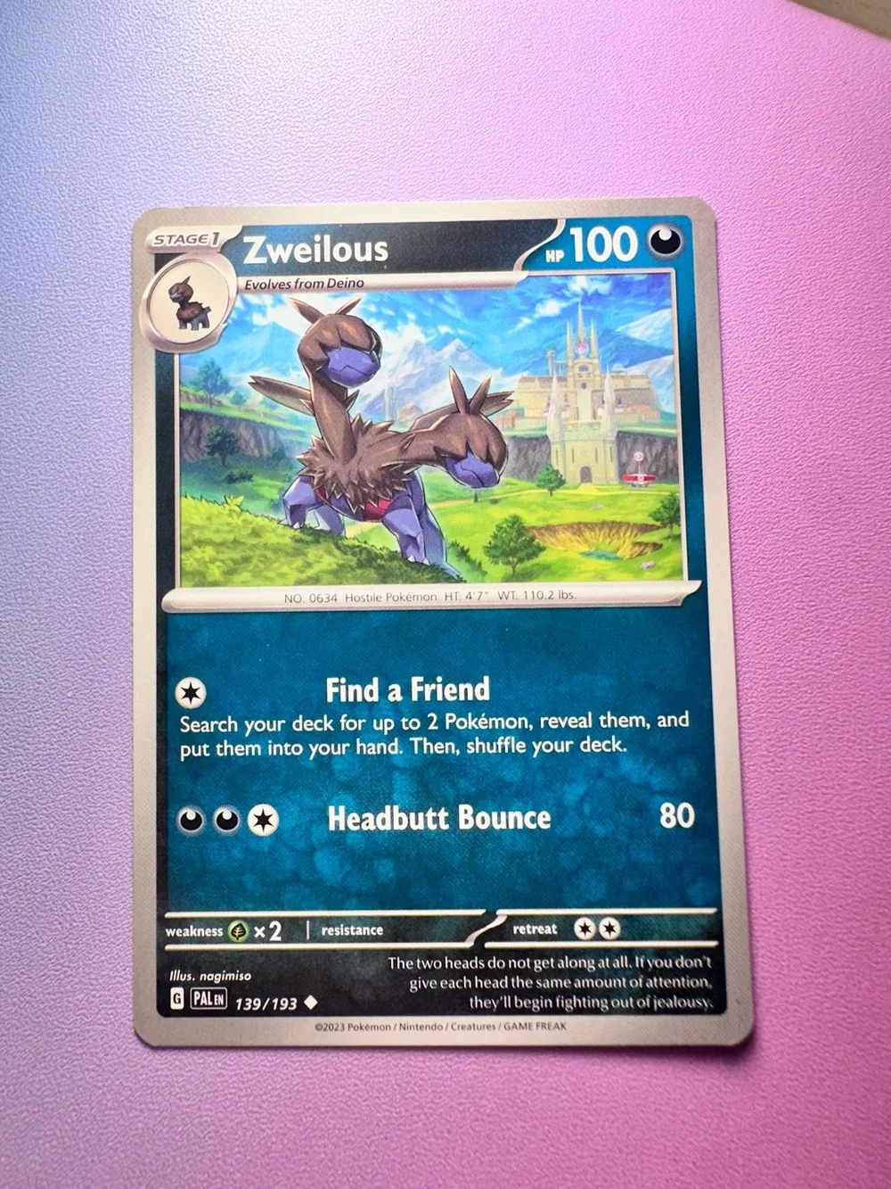 zweilous - 139/193 (uncommon) — pokémon: paldea evolved